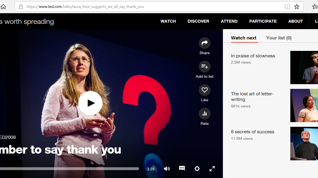TED Talk: Remember to say Thank You!