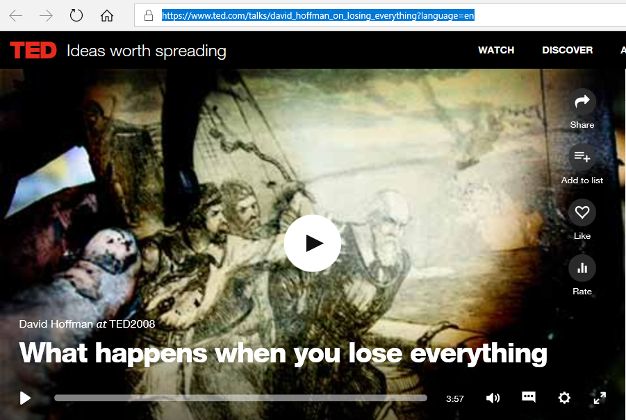 TED Talks: “What Happens When You Lose Everything?”